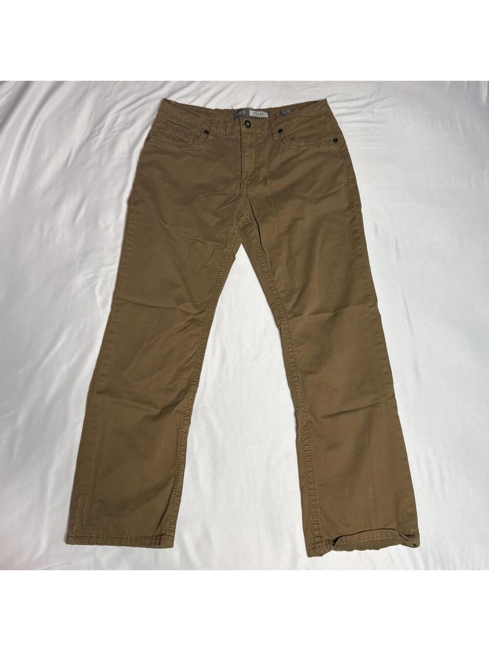 BKE Casual Tyler Straight 32R Mens Khaki Brown Tobacco Cognac Pants Straight Leg